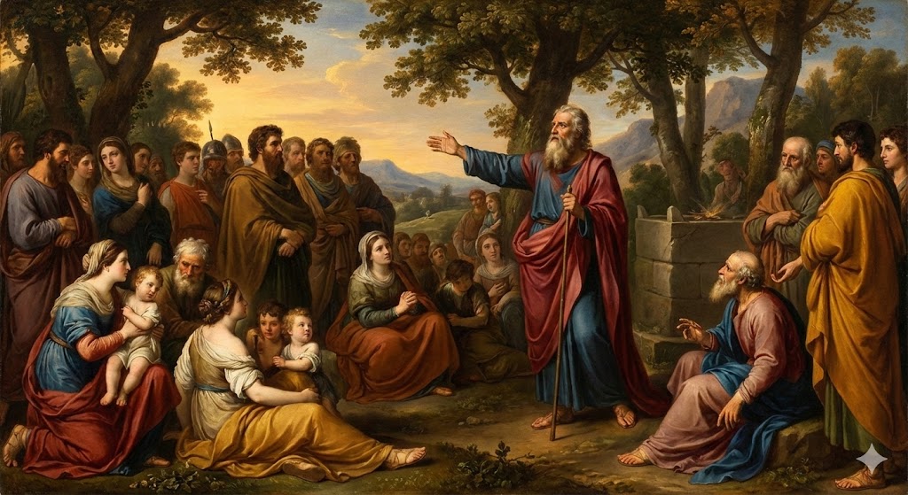 Joshua addressing the people.